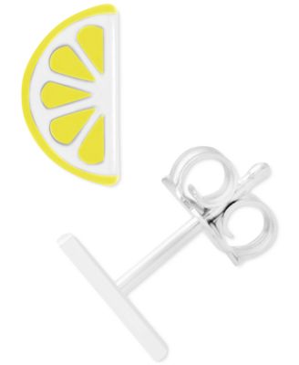 Giani Bernini - Enamel Lemon Wedge Stud Earrings in Sterling Silver