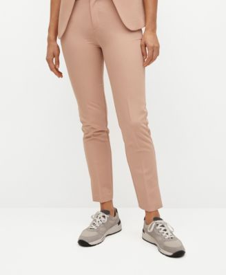 women mango belt suit pants