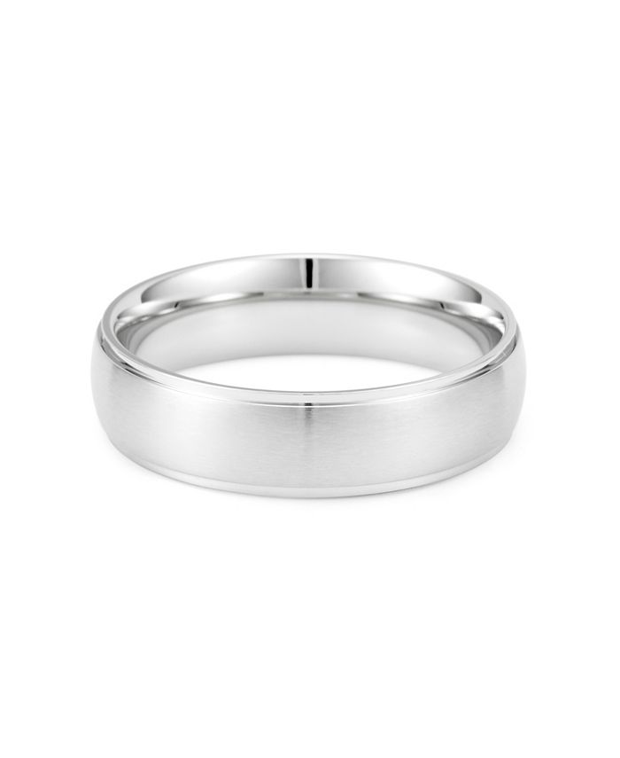 Eve's Jewelry Men's 6mm Raised Stainless Steel Band & Reviews - Rings ...