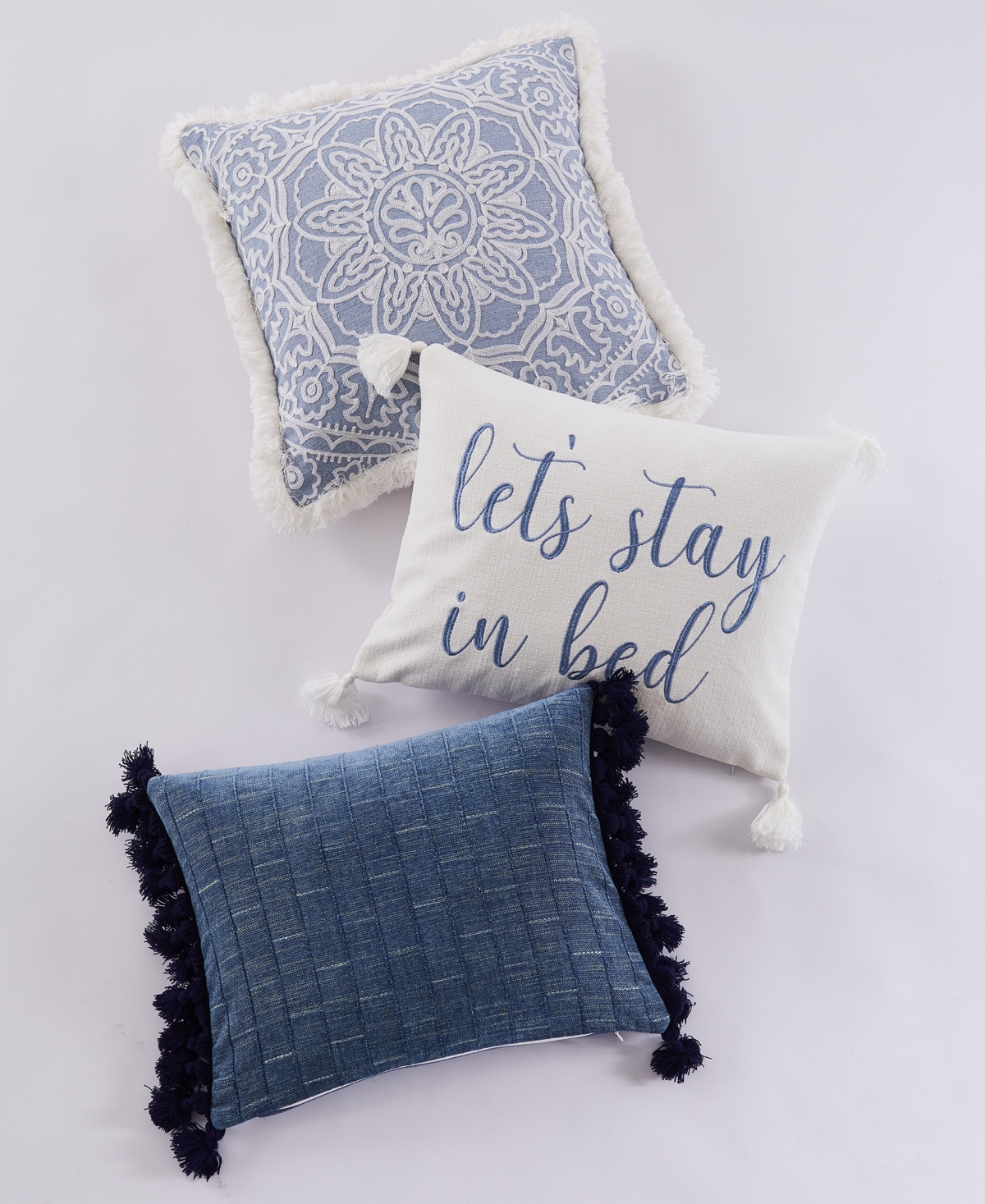 Levtex Bennett Stay In Bed Decorative Pillow, 14" X 18" In Blue