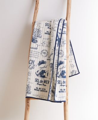 Beach Life Reversible Quilted Throw, 50" x 60"
