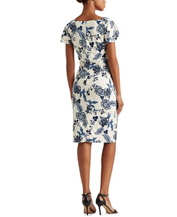 Lauren ralph lauren floral surplice jersey dress hotsell