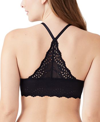 B.tempt'd by Wacoal Inspired Eyelet Halter Perforated Lace Wireless Bralette