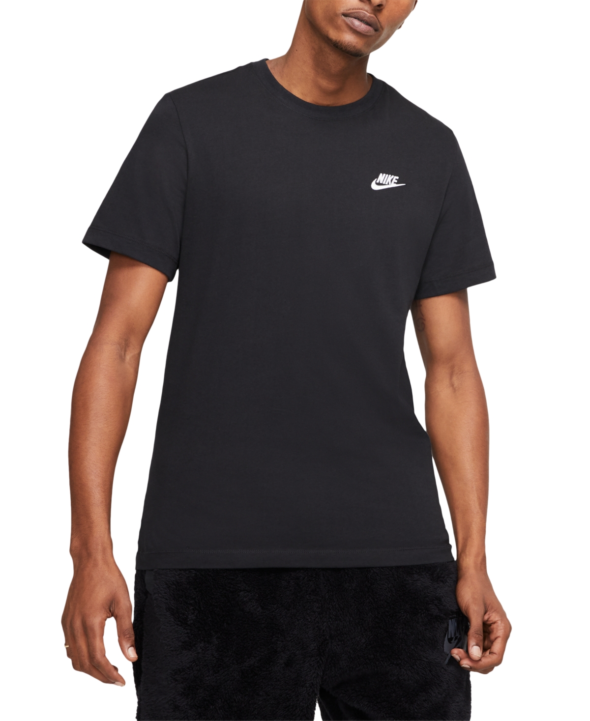 Shop Nike Men's Sportswear Club T-shirt In Black,white