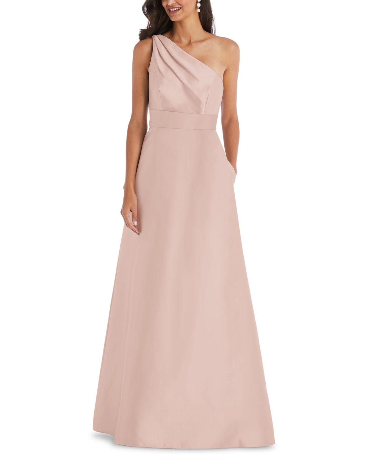Alfred Sung One-Shoulder Gown