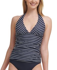 Striped Halter Tankini Top