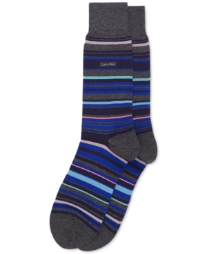 Calvin Klein Men's Striped Crew Socks