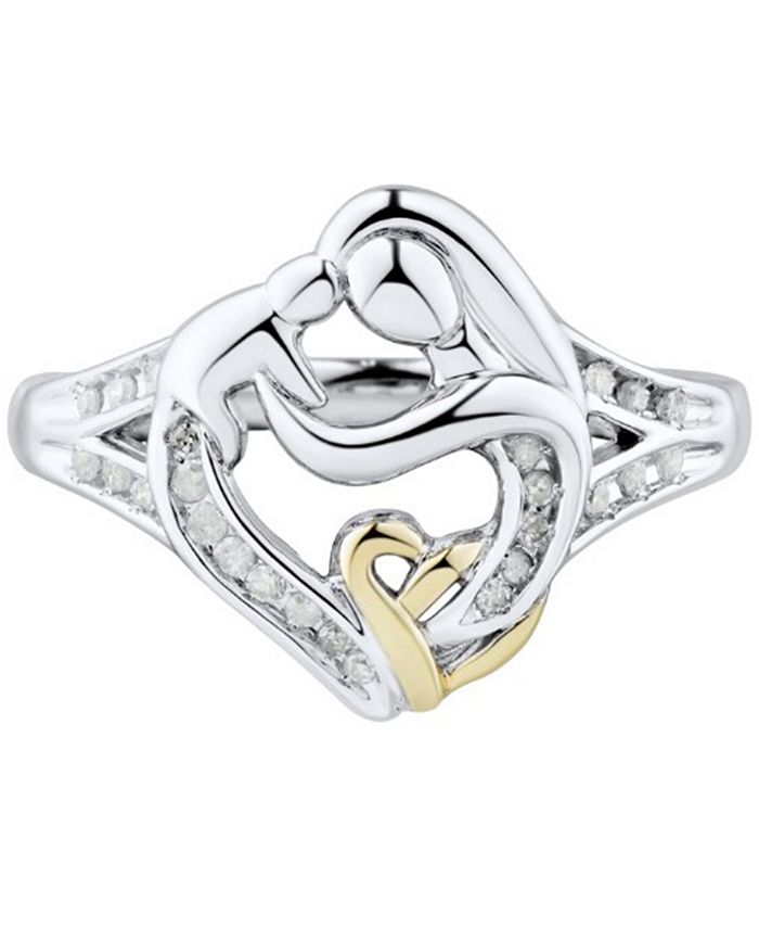 Macy's Diamond Mother & Child Ring (1/7 ct. t.w.) in Sterling Silver