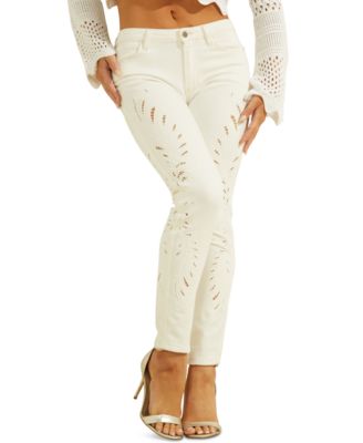 guess embroidered skinny jeans