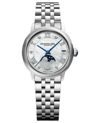 Raymond Weil - Women's Swiss Automatic Maestro Diamond Accent Stainless Steel Bracelet Watch 33mm