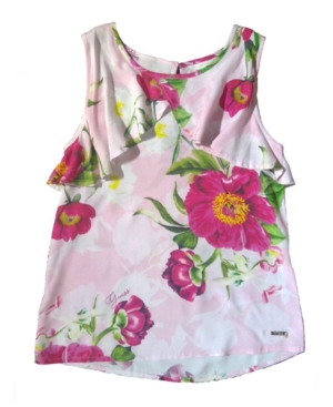 Big Girls Floral Print Soft Woven Tank Top