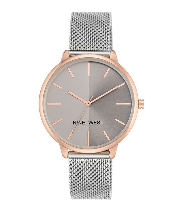 Nine West Women s Two Tone Mesh Bracelet Watch 40mm Macy s