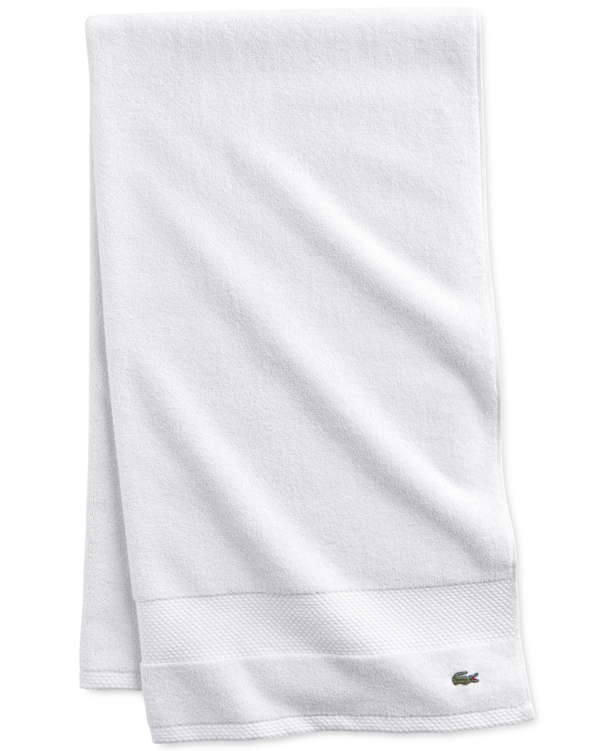 Lacoste Home Heritage Anti-microbial Supima Cotton Bath Towel, 30" X 54" In White