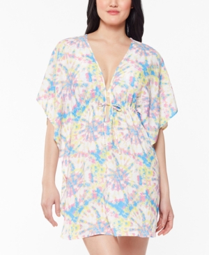 Jessica Simpson Tie-dyed Caftan Cover-up Women's Swimsuit In Spritz Multi