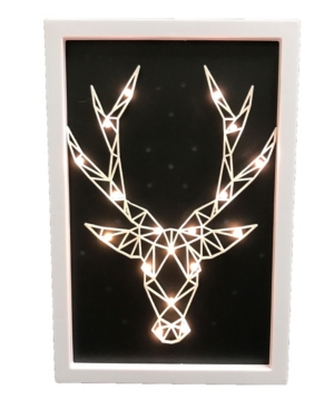 Creative Motion Deer Head Lighted Wall Art Wall With Mount Frame Light In Multi