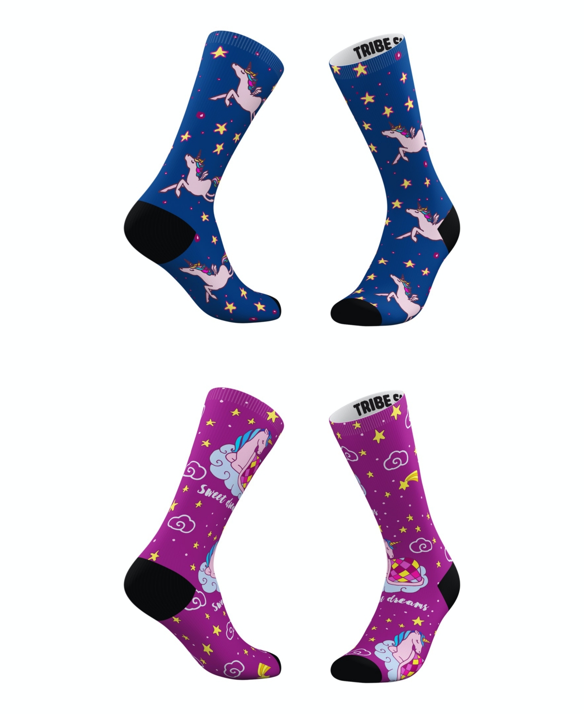 Men's and Women's Dreamy Unicorn Socks, Set of 2 - Assorted Pre-Pack