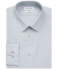 Calvin Klein Men's Slim-Fit Steel Striped Performance Dress Shirt