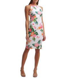 Tropical-Print Bodycon Dress