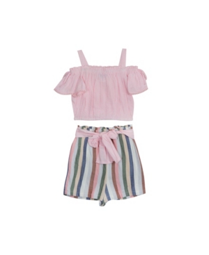 Rare Editions Little Girls Stripe Short Set 2 Piece Set