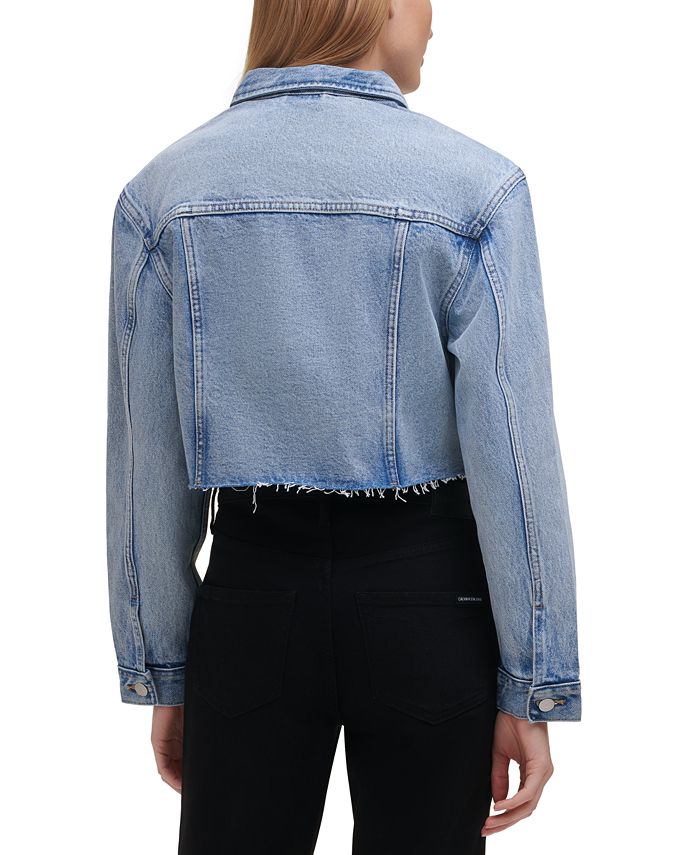 Calvin Klein Jeans Raw-Hem Jean Jacket & Reviews - Jackets & Vests ...