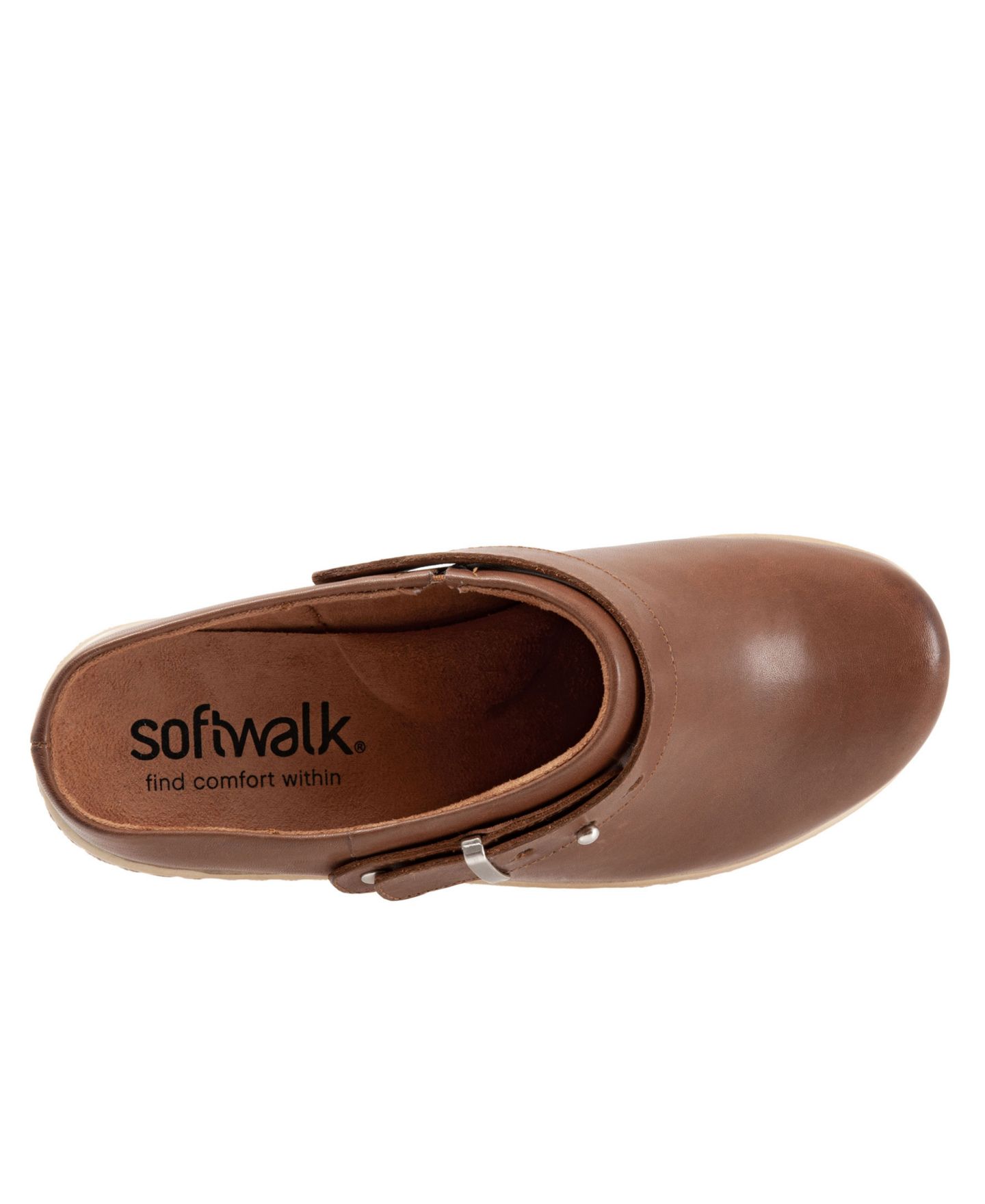Женские сабо SoftWalk Marquette Clog, цвет: Седельно-коричневый — фото 4
