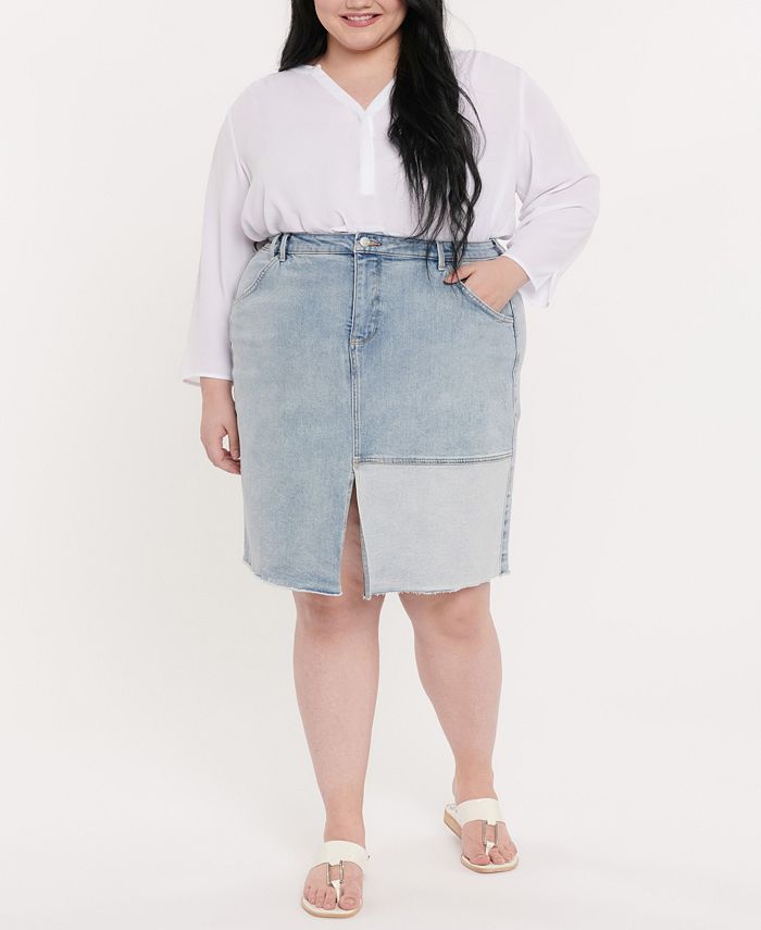 vagabond Anvendelig grit NYDJ Plus Size Denim Midi Skirt - Macy's