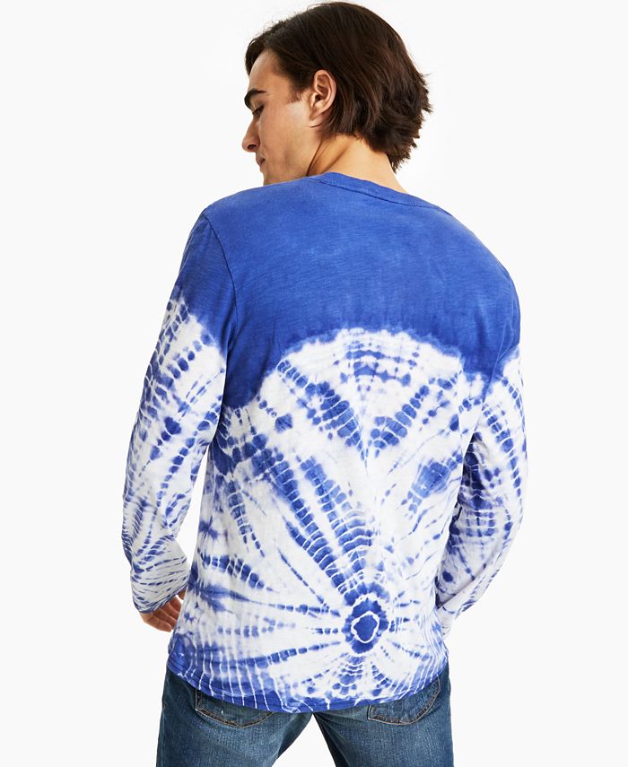 Sun + Stone Men's Radial TieDye Henley Shirt, Created for Macy's Macy's