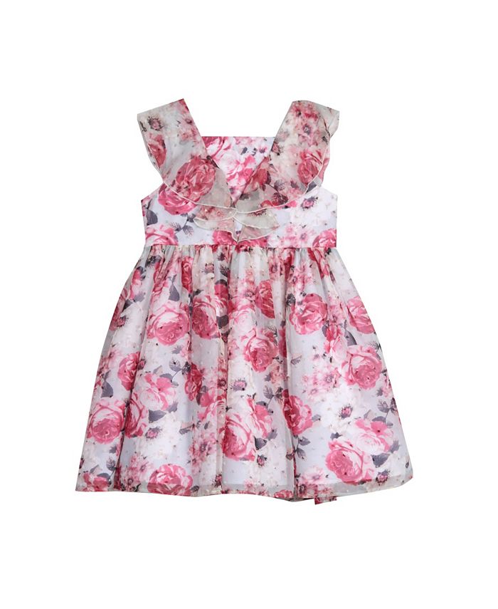 Laura Ashley Little Girls All Over Print Easy Clip Dot Dress - Macy's