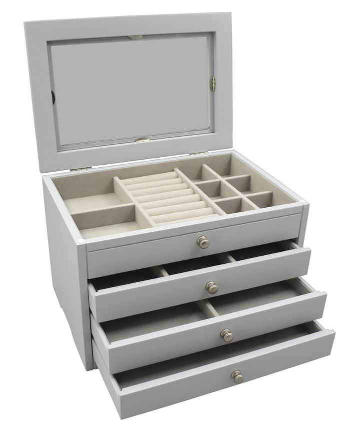 PKO Inc. Elegant Grey Lift Top Jewelry Box Macy's