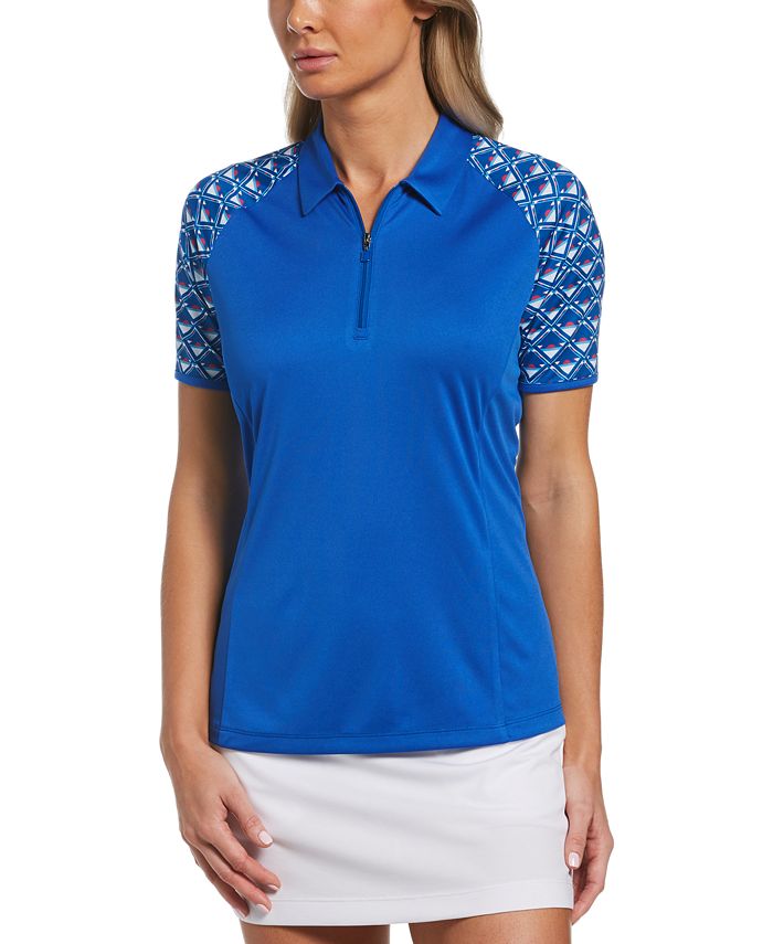 PGA TOUR Women's GeoPrintSleeve Golf Shirt Macy's