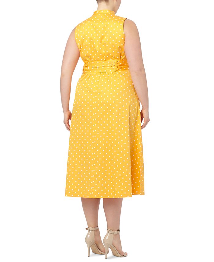anne klein dot print midi dress