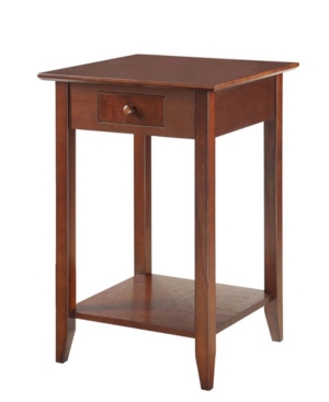 Shop Convenience Concepts American Heritage 1 Drawer End Table With Shelf In Dark Brown