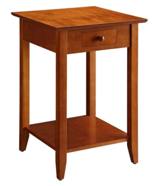 Convenience Concepts American Heritage 1 Drawer End Table With Shelf In Rust