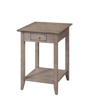 Convenience Concepts American Heritage 1 Drawer End Table With Shelf In Medium Beige