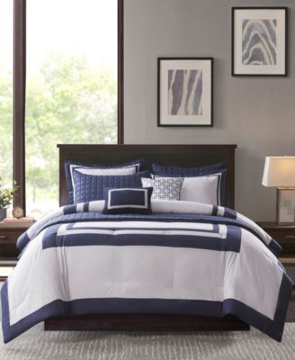 Photo 1 of JLA HOME Heritage 8-Pc. Comforter Set, King
Set includes: king comforter (102" x 90"), two king shams (20" x 36"), two quilted king shams (20" x 36"), king quilted coverlet (101" x 86") and two decorative pillows (12" x 16", 16" x 16")
White ground with n