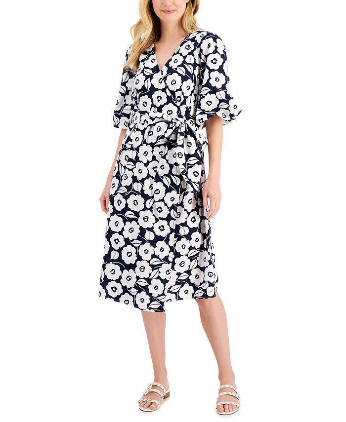 Charter Club Floral Wrap Dress, Created for Macy's - Macy's