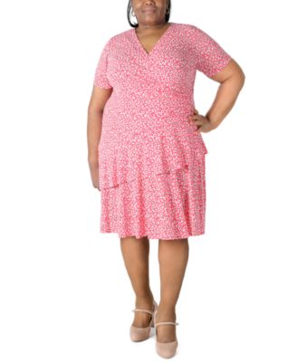 pink fit and flare dress plus size