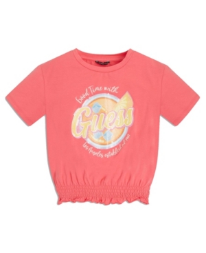 Big Girls Organic Cotton Jersey Graphic Logo Smocked Hem T-shirt