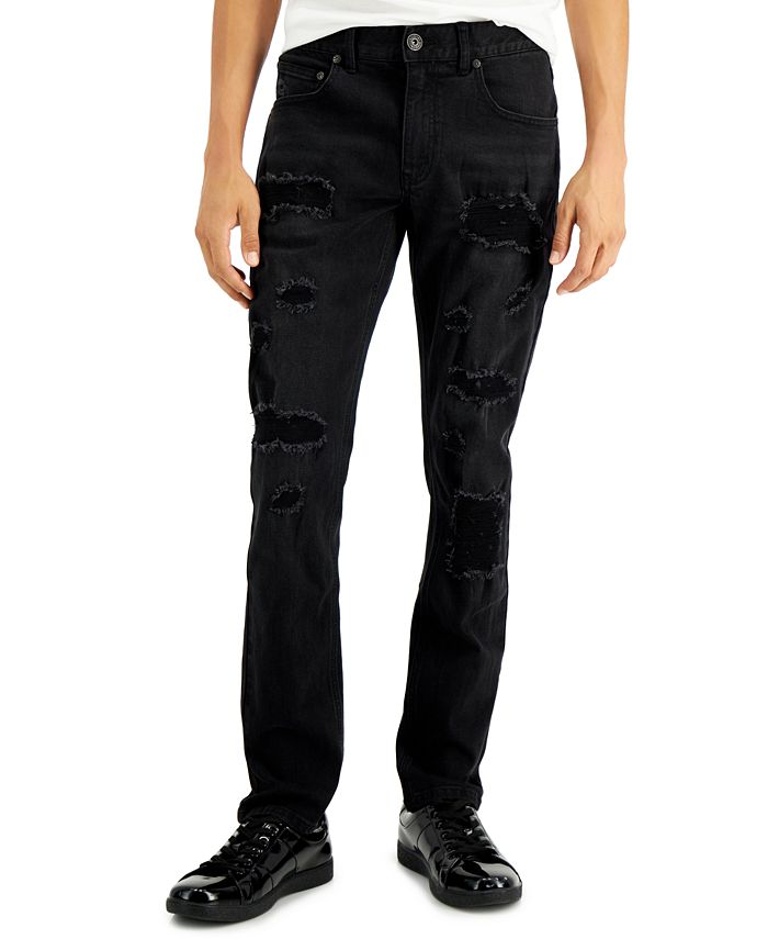 Macy's black deals ripped jeans mens