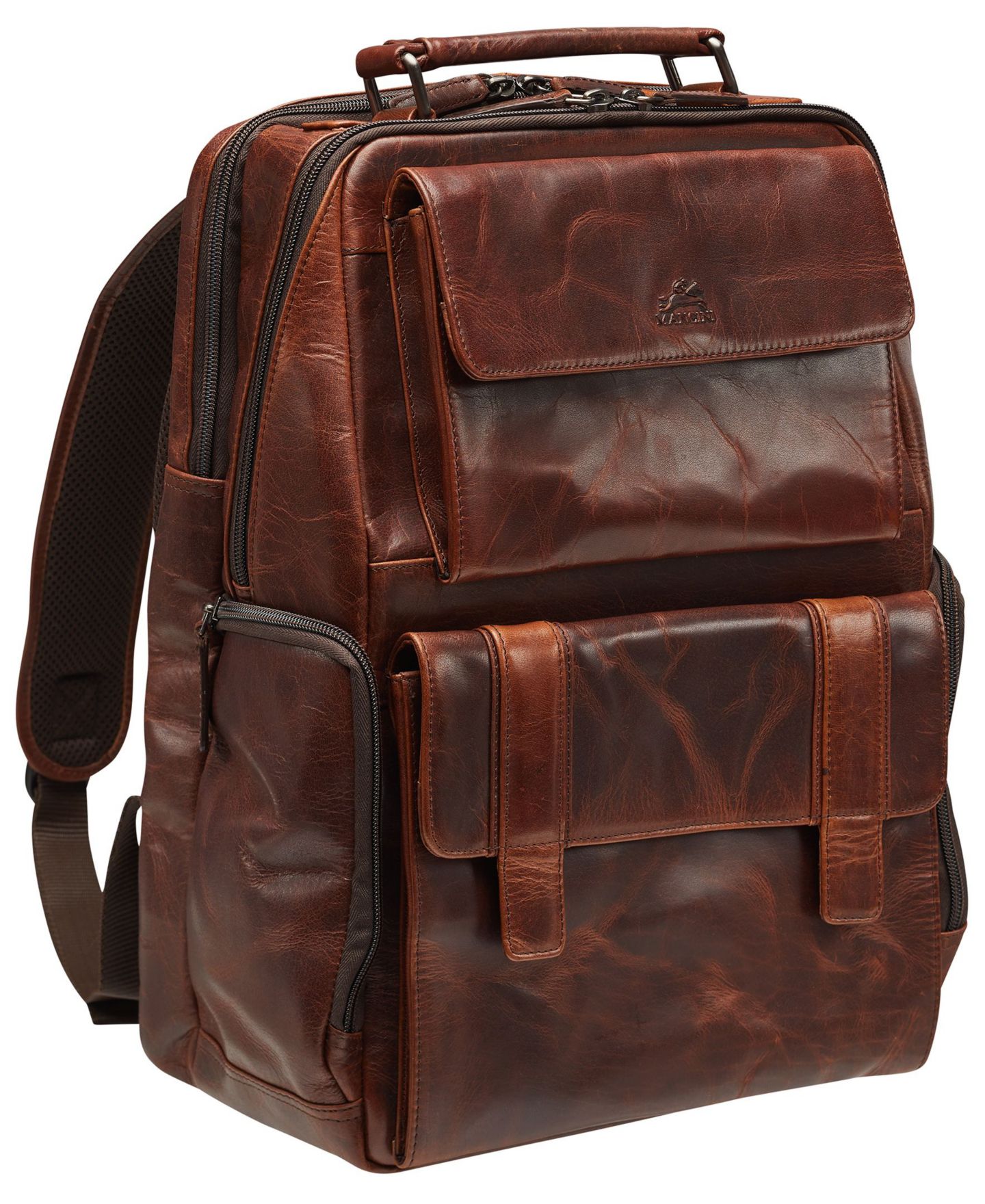 Рюкзак Mancini Secure Pocket Leather Laptop, цвет: Коричневый — фото 3