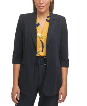 Calvin Klein Open-Front Roll-Tab Blazer