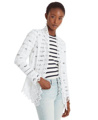 white open front blazer