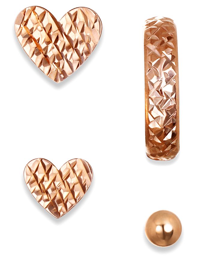 Macy's rose gold hoop earrings shop