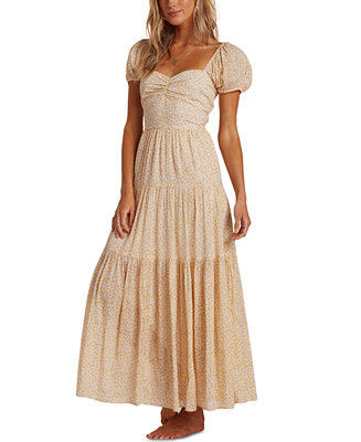 Billabong Women's Sunrise Cotton Puff-Sleeve Maxi Dress - Macy's