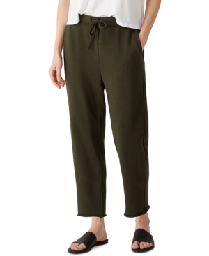 EILEEN FISHER PLUS SIZE ORGANIC COTTON ANKLE TRACK PANTS