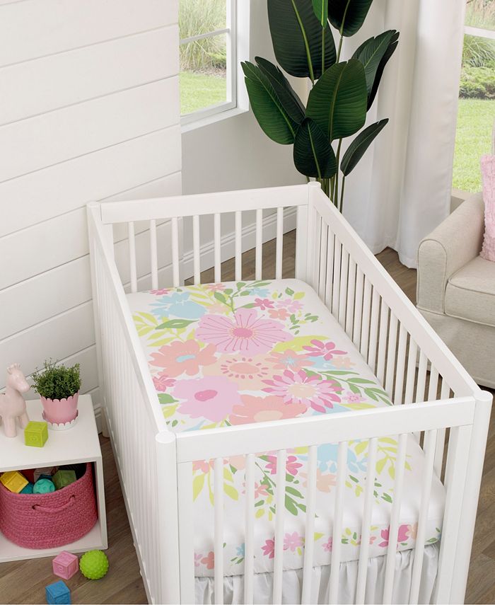 Macy's Floral Burst Flower 1 Photo Op Fitted Crib Sheet Macy's