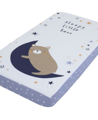 Goodnight Sleep Tight Bear Star Moon Fitted Crib Sheet Bedding