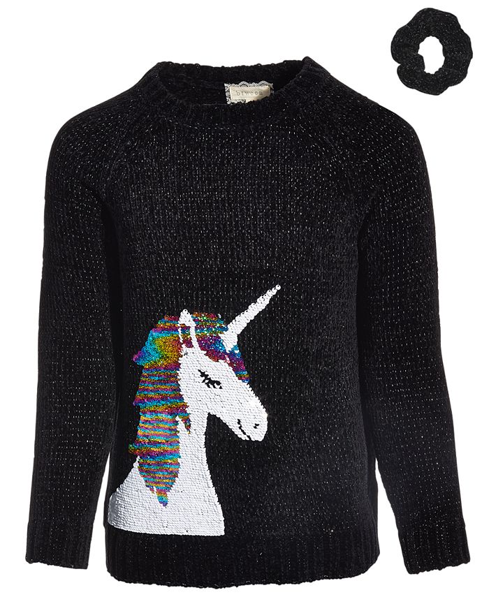 BTween Little Girls Unicorn Sweater with Scrunchie Macy's