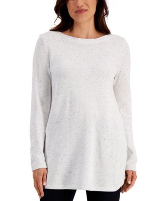 white tunic sweater