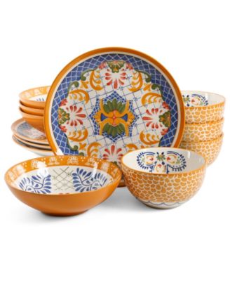 Laurie Gates - Velletri 12-piece Hand Painted Dinnerware Set